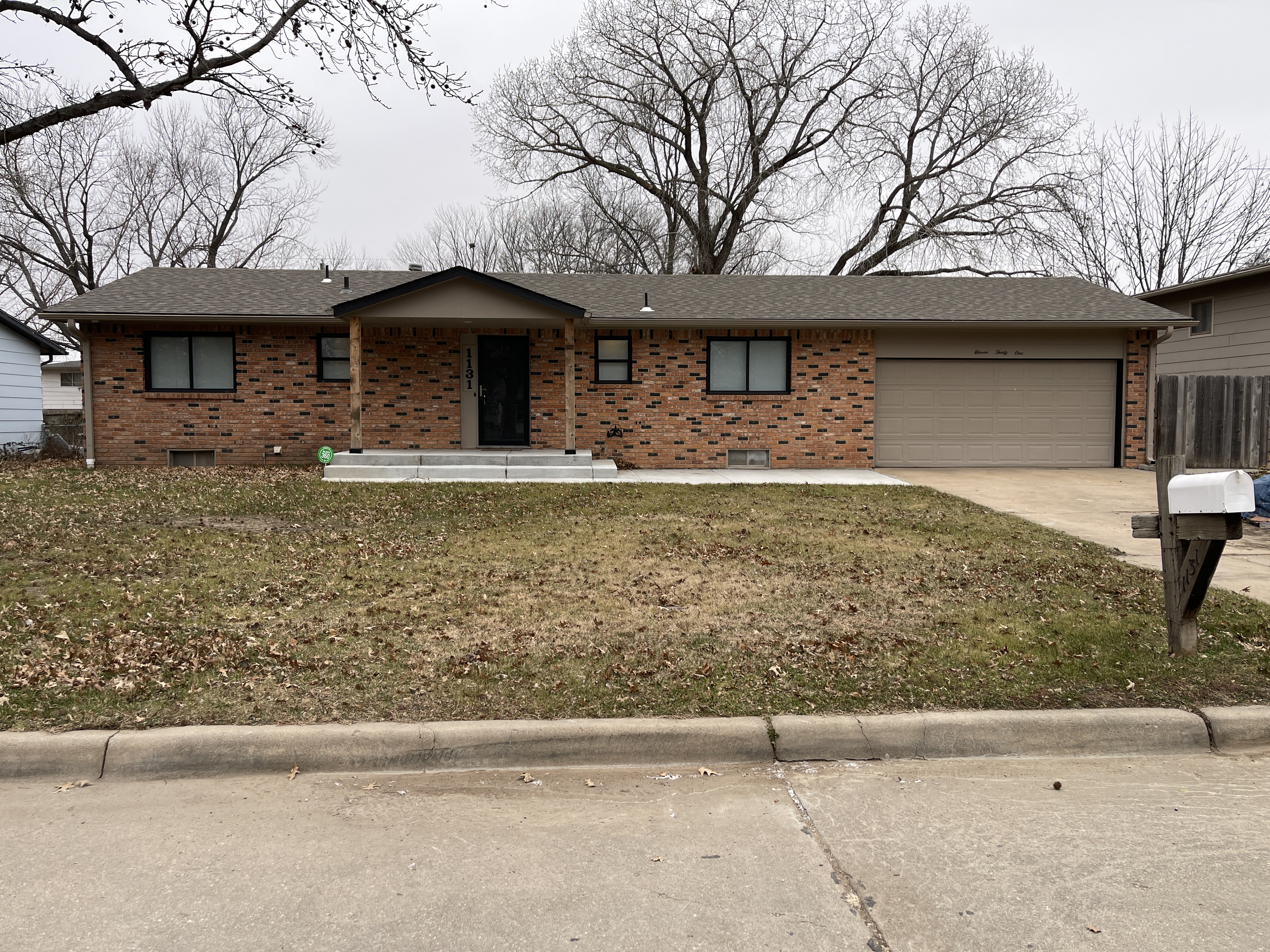Front of House in Day - New Windows, Porch and Patio Fall 2025